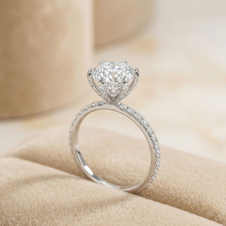 2.30Ct Round Cut VS1 Lab Grown Diamond Wedding Engagement Ring 14k White Gold