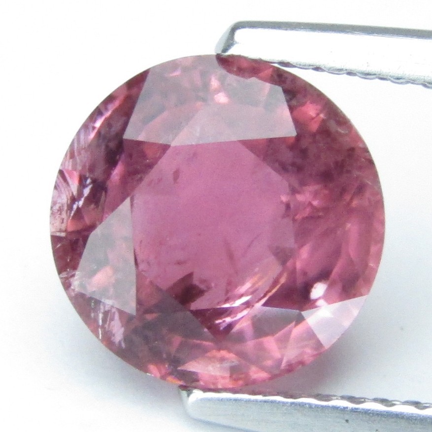 2.78Cts Genuine Natural Pink Tourmaline 8.7mm Round Step Cut Loose Gemstone