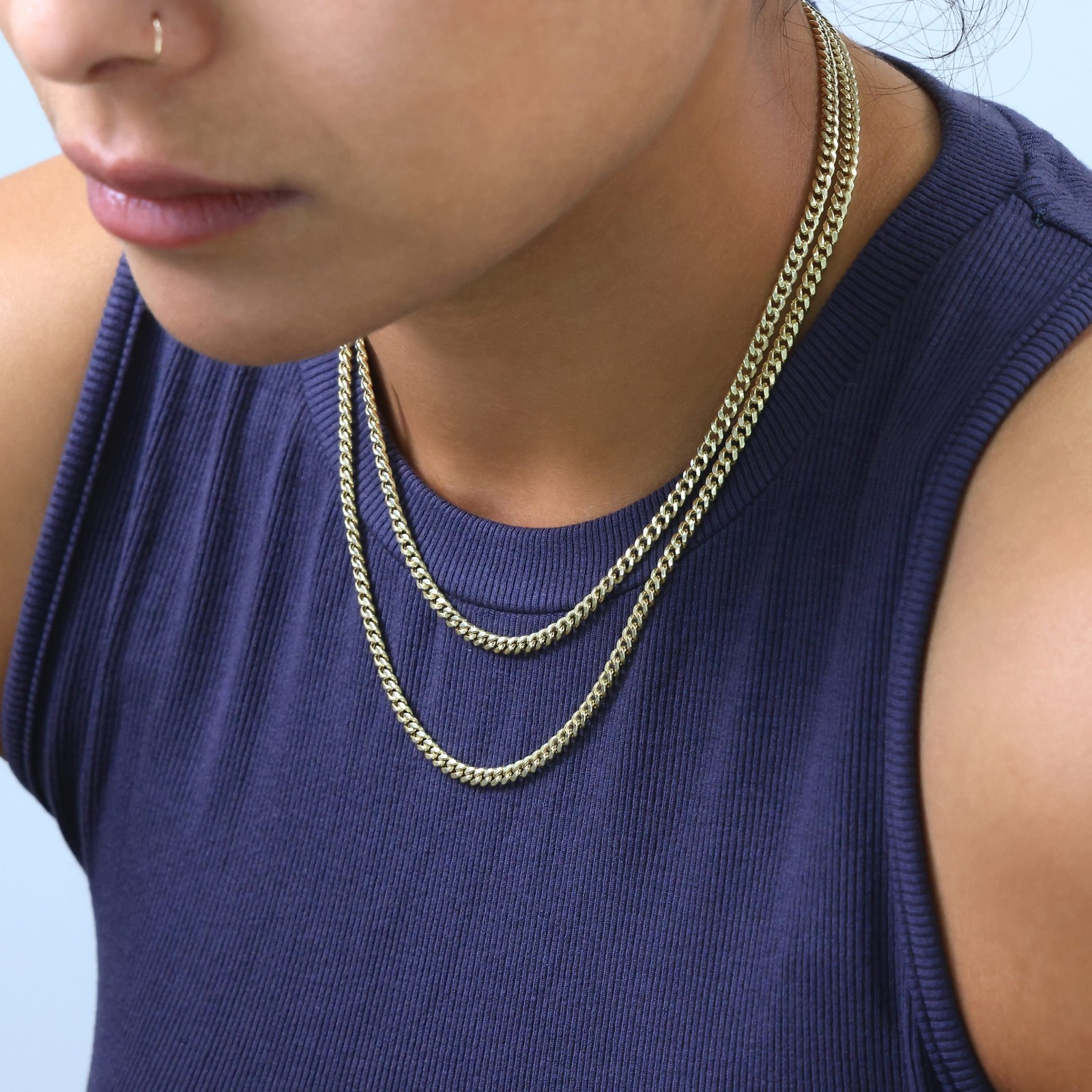 14K Yellow Gold 4mm Miami Cuban Italian Link Chain Necklace Mens Womens 16″- 30″