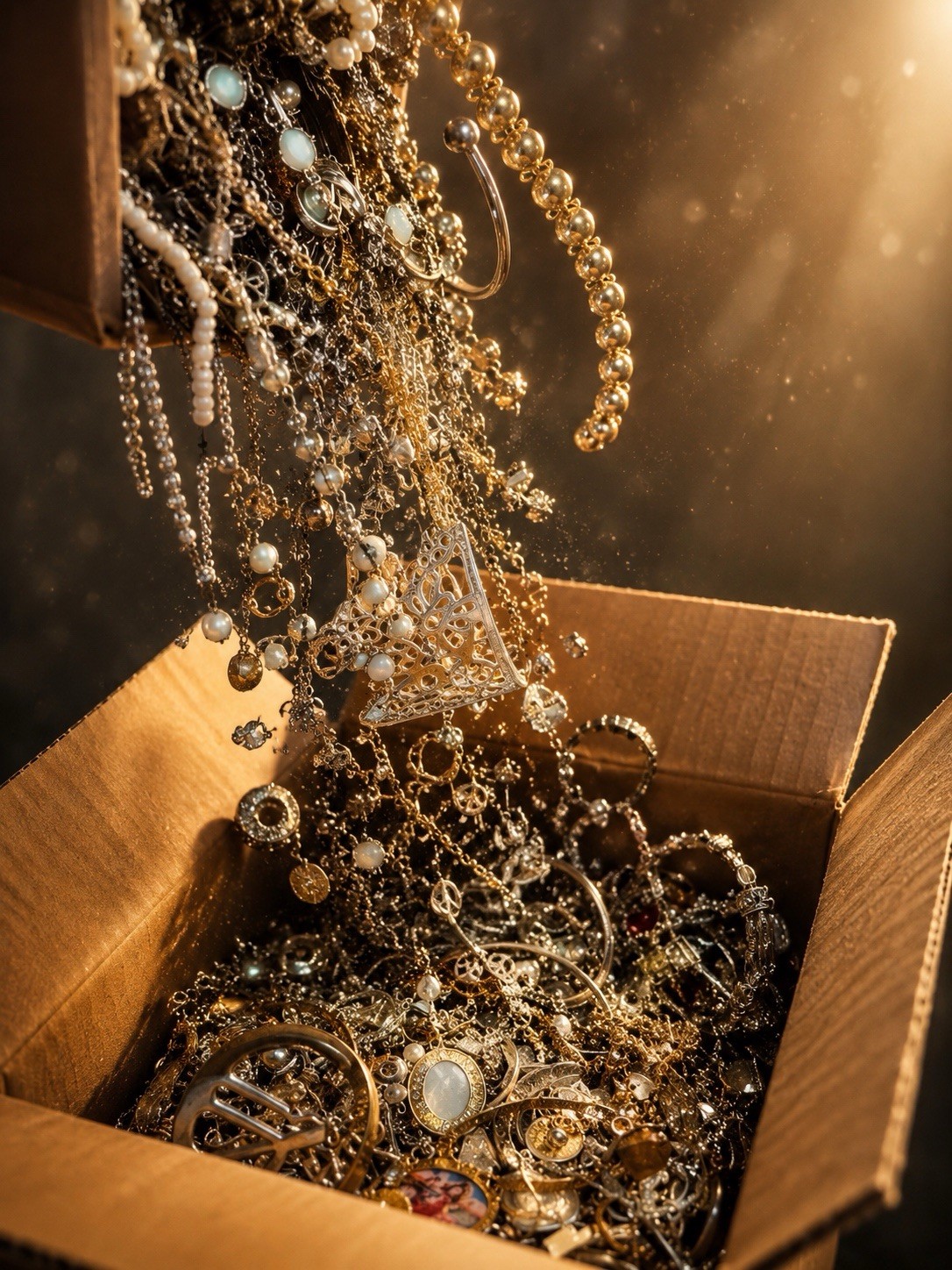 🏆 2 LB Severely Tangled Jewelry Lot Unsorted Unsearched Reseller Treasure Hunt