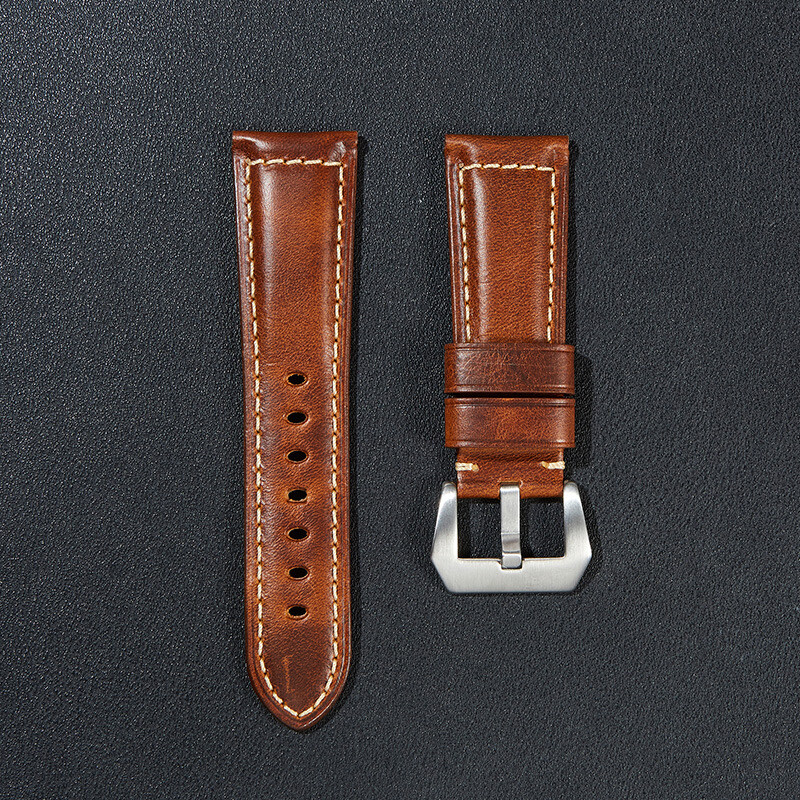 High-grade Italian Vintage Oil-waxed Genuine Leather Watch Band 20/22/24/26mm