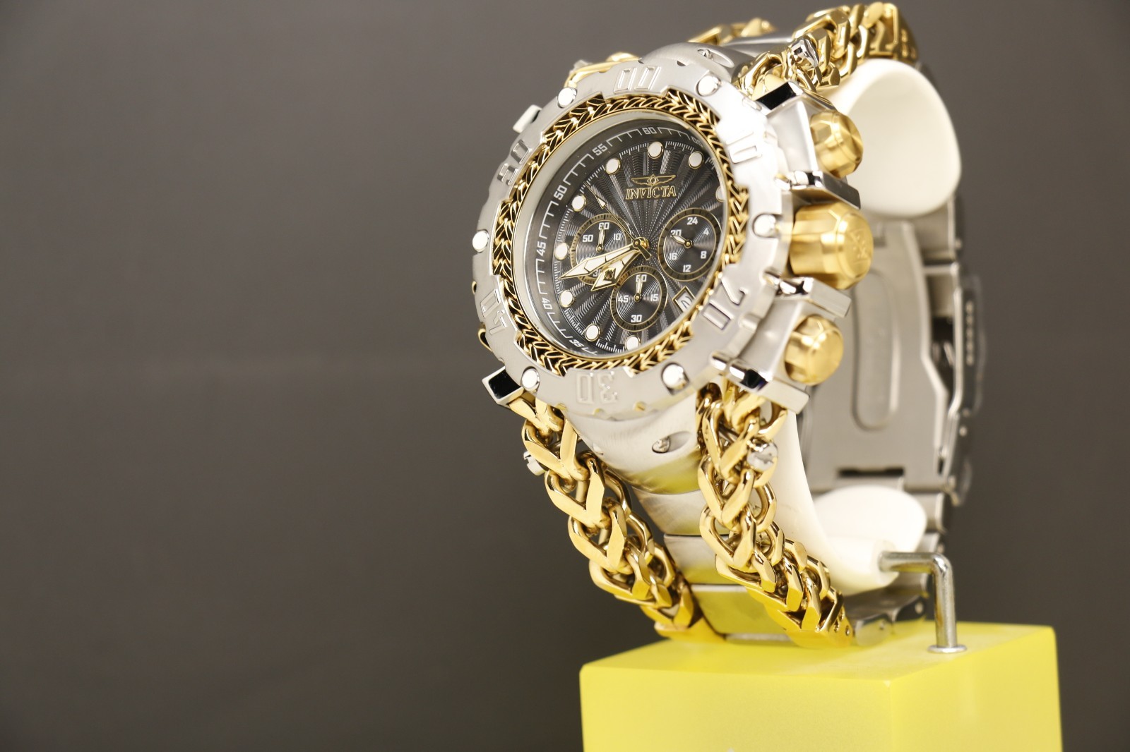 Invicta Gladiator Men’s Watch 58.3mm, Gold, Steel 48188, Silver Gold tone