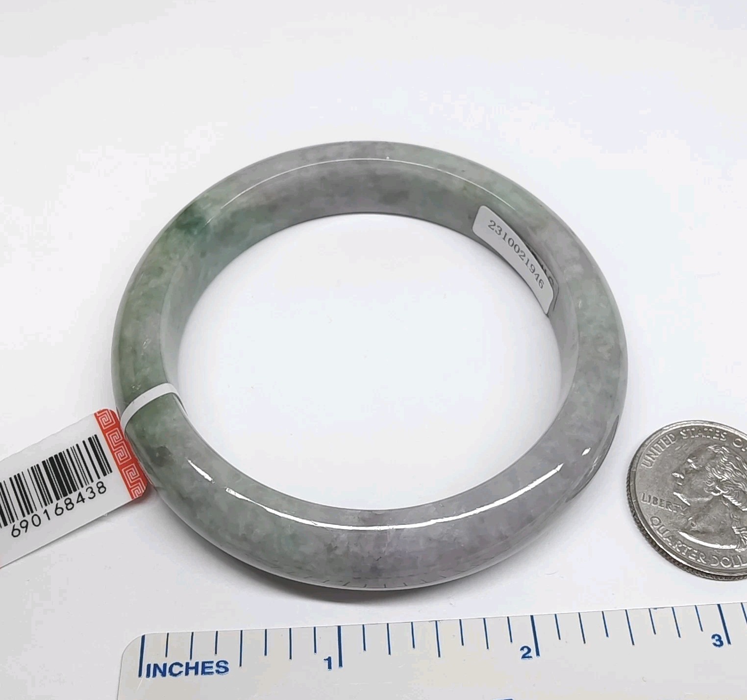 Certificated Green Jade Bangle/Bracelet 57mm Natural Jadeite 天然绿色玉手环镯子 翡翠A货