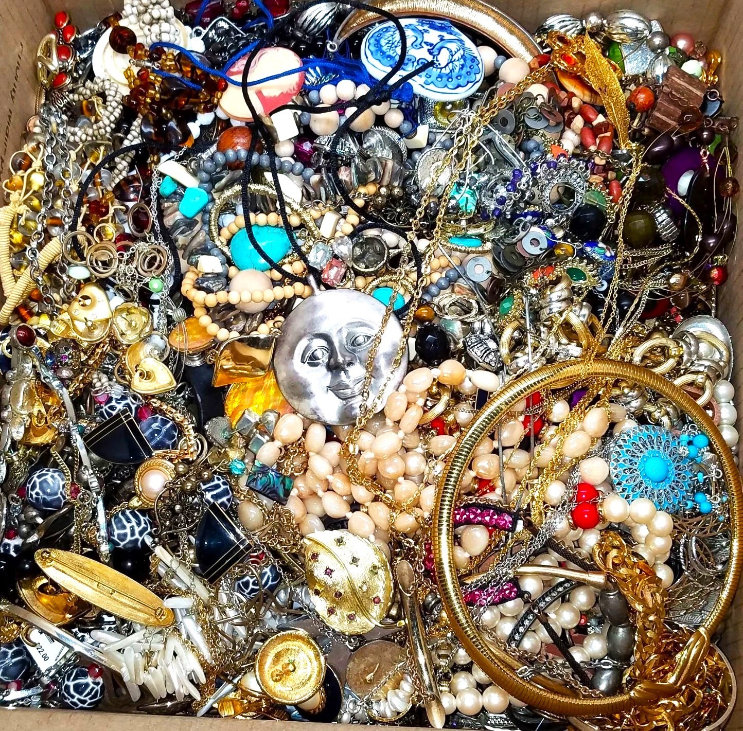 3 Lbs Old Unsorted Jewelry Lot Vintage & Modern + Junk & Wear & Resell Tangled