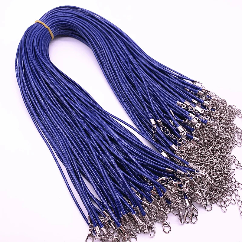 Leather Cord Necklace 2mm Wax Rope Chain Lobster Clasp 45cm Jewelry 5PCS