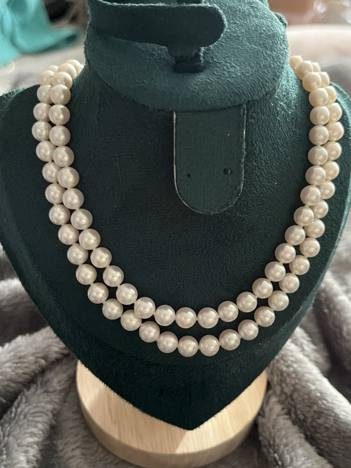 TASAKI Akoya Pearl Double-Strand Necklace 14ct White Gold K14WG 6.4-7.1mm 40cm