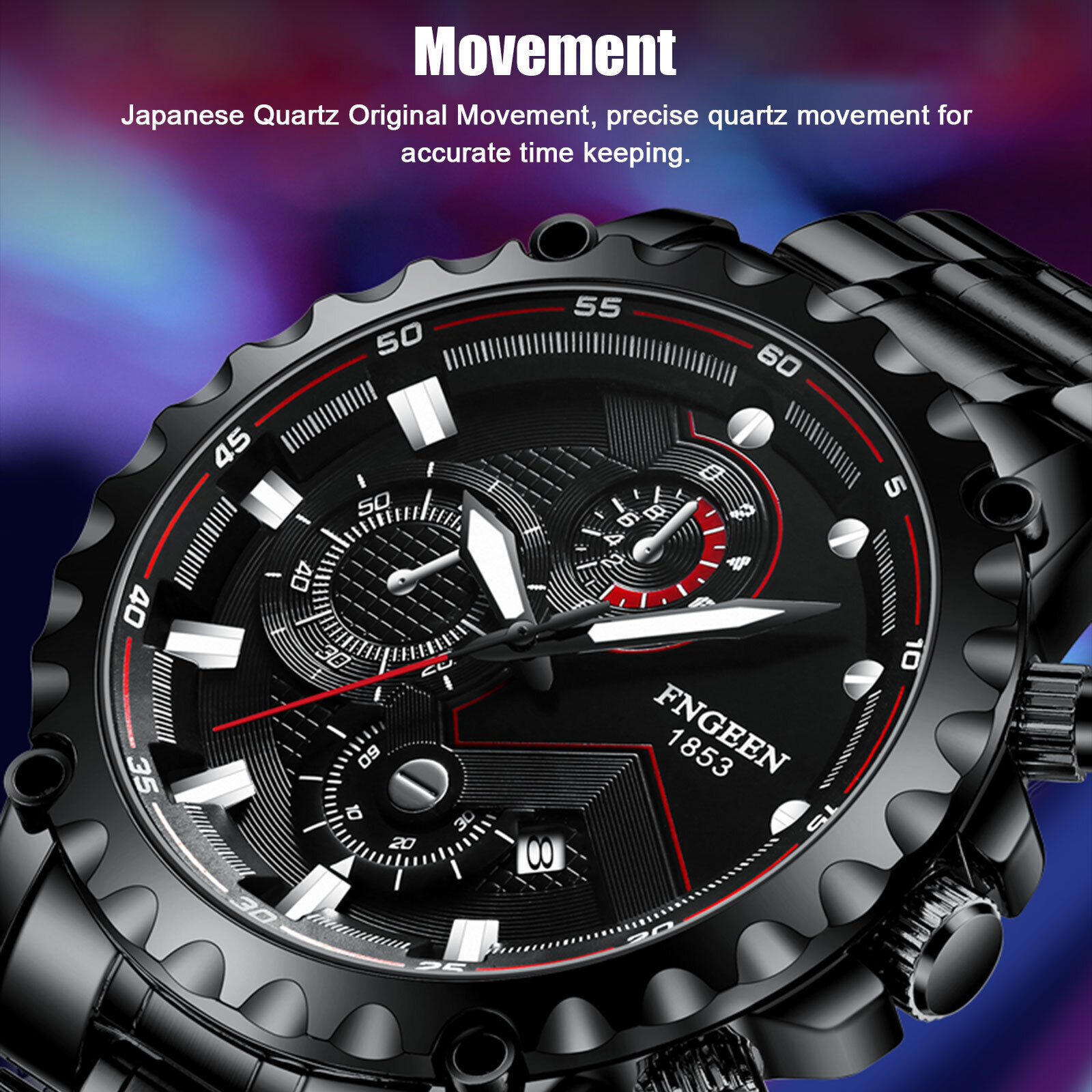Men’s Watch Classic Stainless Steel Quartz Analog Business Waterproof Wristwatch