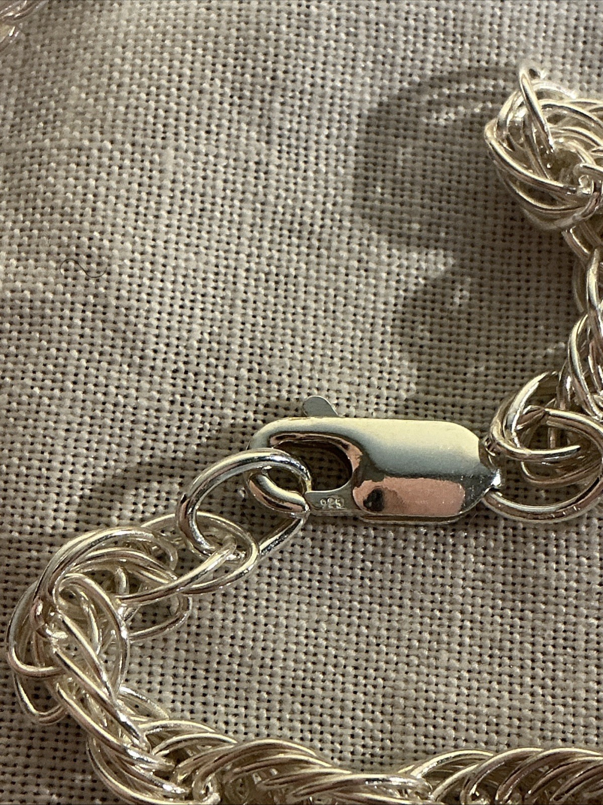 HCT CANADA 925 Sterling Silver Twisted Rope Chain Necklace Lobster Clasp 24″