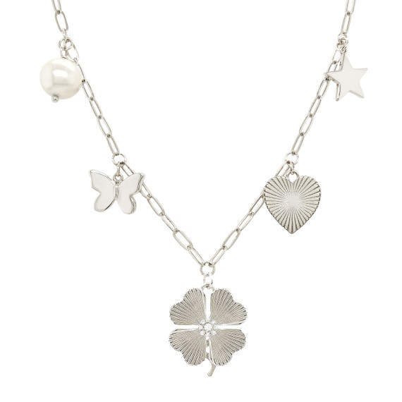Jennifer Miller Heart Charm Necklace (White Gold)