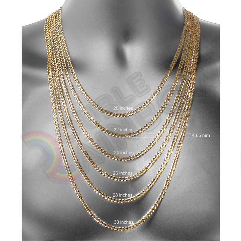 18-36 inch Men Women Stainless Steel 14K Gold Plated Figaro Chain Necklace Link