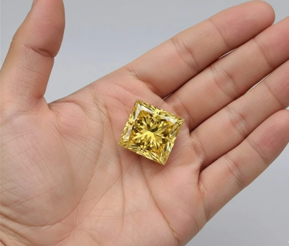 2 CT Princess Cut Fancy Yellow Color VVS1 Diamond Premium gemstone 7.50×7.50 mm