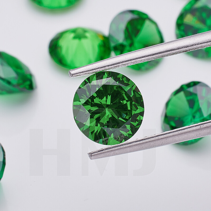 0.8~15mm 300pcs Round Green Loose CZ Stone High Quality Cubic Zirconia Gemstone