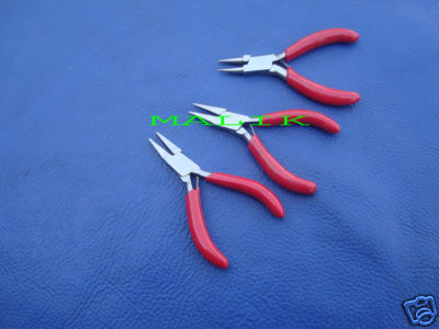 Micro Mini PRO QUALITY JEWELER 3 PLIERS Red Dip SET Small Tiny