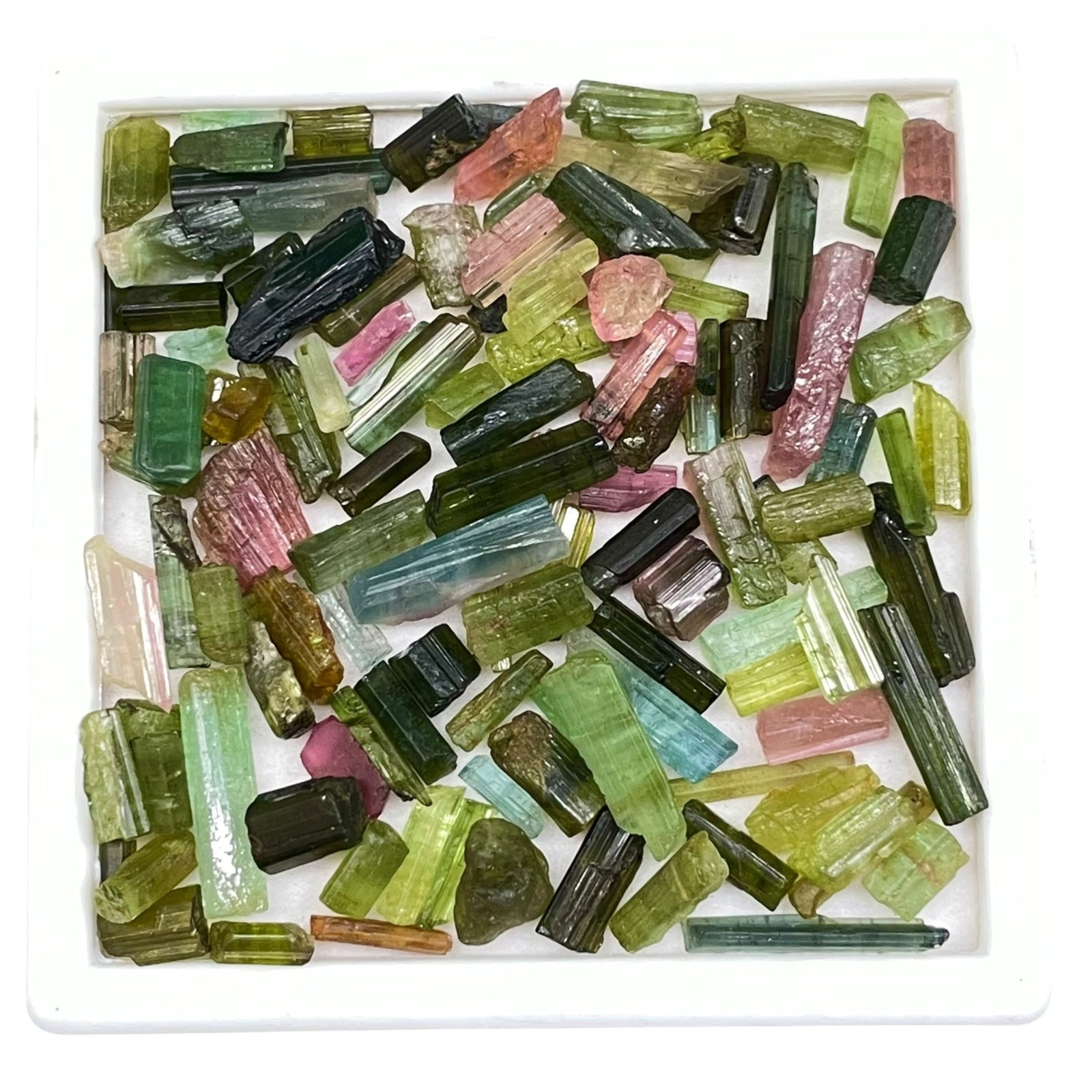 120 Pcs Natural Tourmaline 4-15mm Multi Color Rough Stick Loose Gemstones Lot