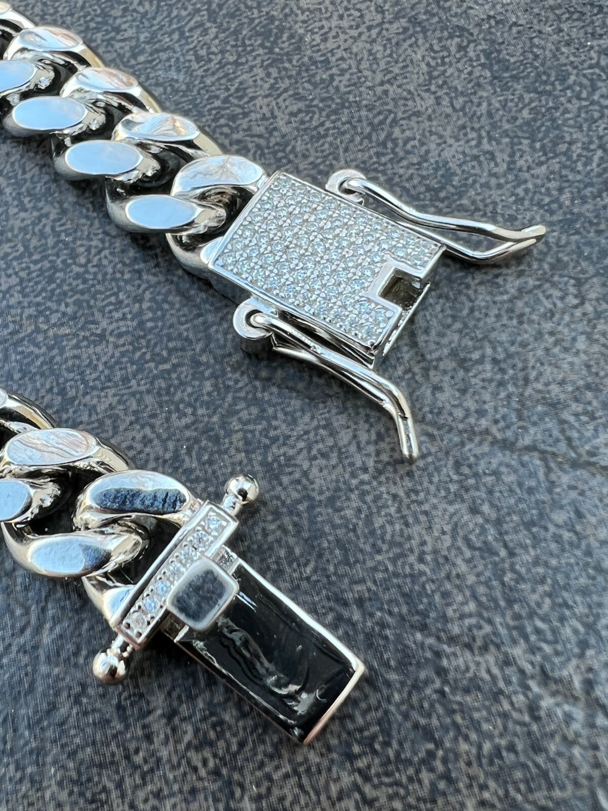 Real Miami Cuban Chain Necklace 925 Silver MOISSANITE Iced Clasp Passes Tester