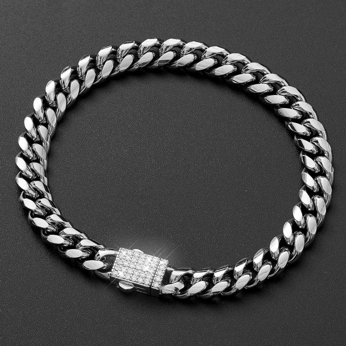 Men Women Stainless Steel Miami Cuban Link Chain Necklace Bling Buckle 6-14mm