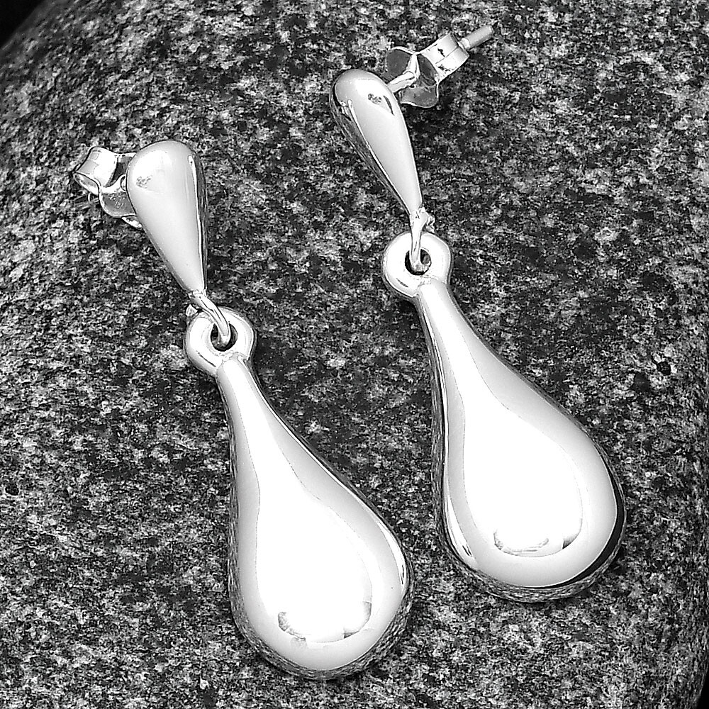 925 Sterling Silver Teardrop Drop Earrings • Elegant Dangle Silver Earrings