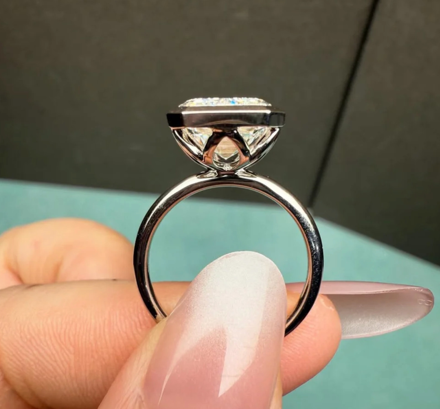 925 Silver, White Diamond Solitaire Ring, 11.55 Ct Certified Treated-Pretty Look