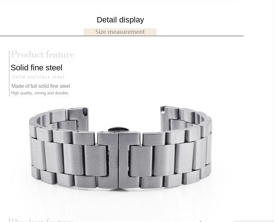 Thicked Stainless Steel Watch Strap Mens Solid Metal Band 18 20 21 22 23 24 26mm