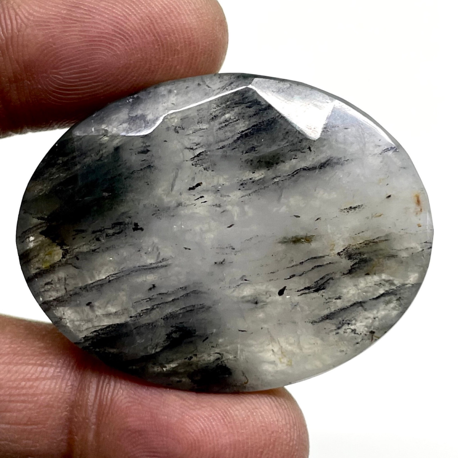 156.5 Cts Natural Rutile Quartz 42x33mm Oval Cut Loose Untreated Gemstone