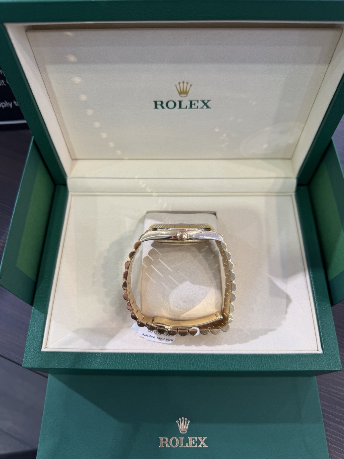 Rolex Day-Date President 40 18k Yellow Gold ‘Money Green’ Dial 228238 FULL SET!!