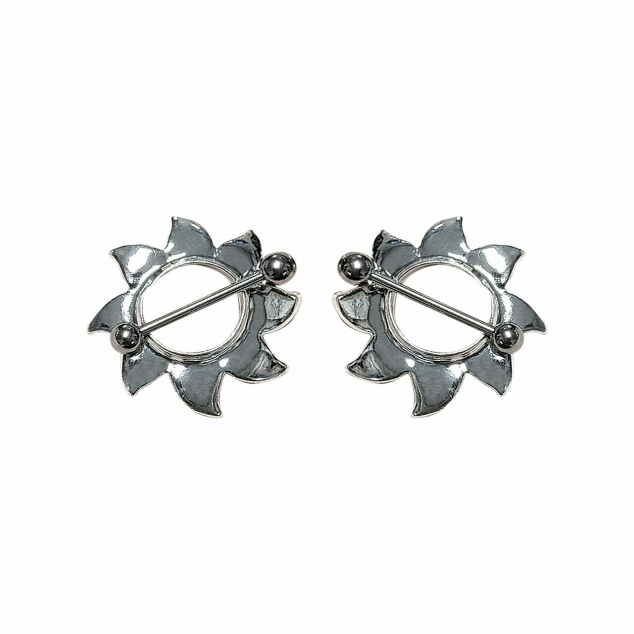 Nipple Shields Surgical Steel Tribal Blade Design 14g – Sold as a pair