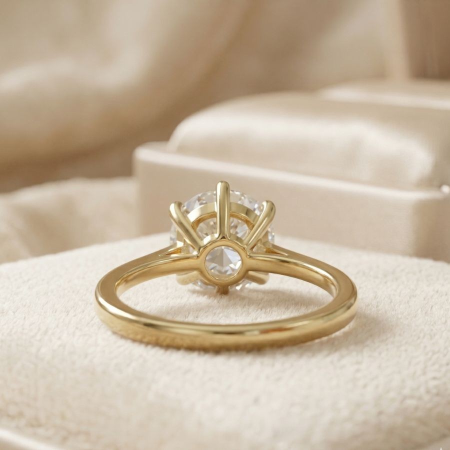 2.00Ct Round-Cut VS1 Lab Grown Diamond Wedding Engagement Ring 14k Yellow Gold