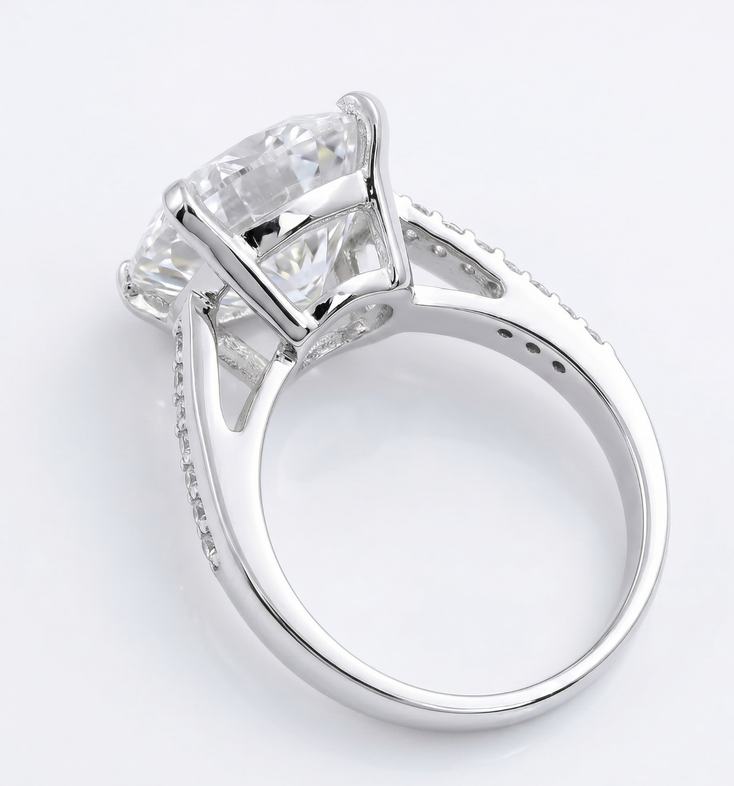 6.00 Ct Certified Round Cut White Natural Diamond Ring VVS1 White Gold Finish