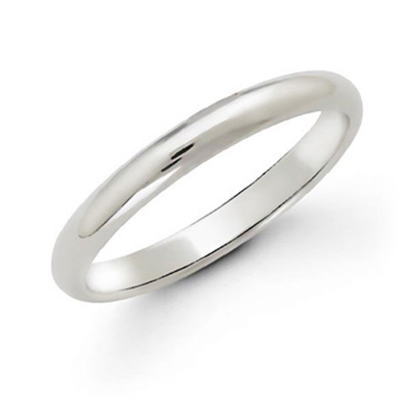 Mens Ladies Real Genuine 10k White Gold 2mm 3mm 4mm 5mm 6mm 7mm 8mm Wedding Band