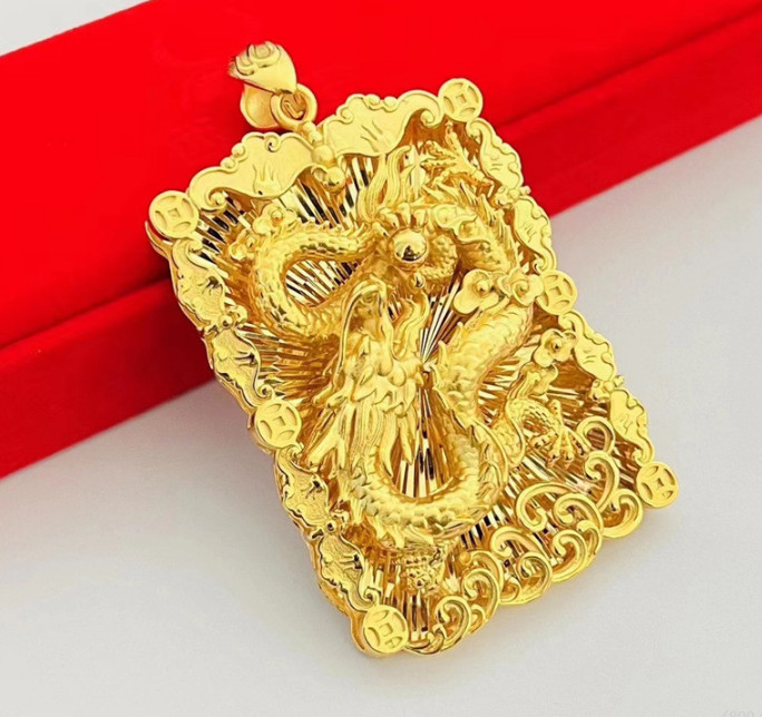 72g men Dragon Ball 22K 23K 24K THAI BAHT YELLOW GP GOLD Big Pendant