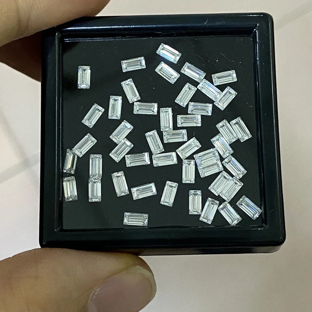 Baguette/Rectangle Cut Moissanite Loose Stones D Color VVS1 Full Size Gemstones