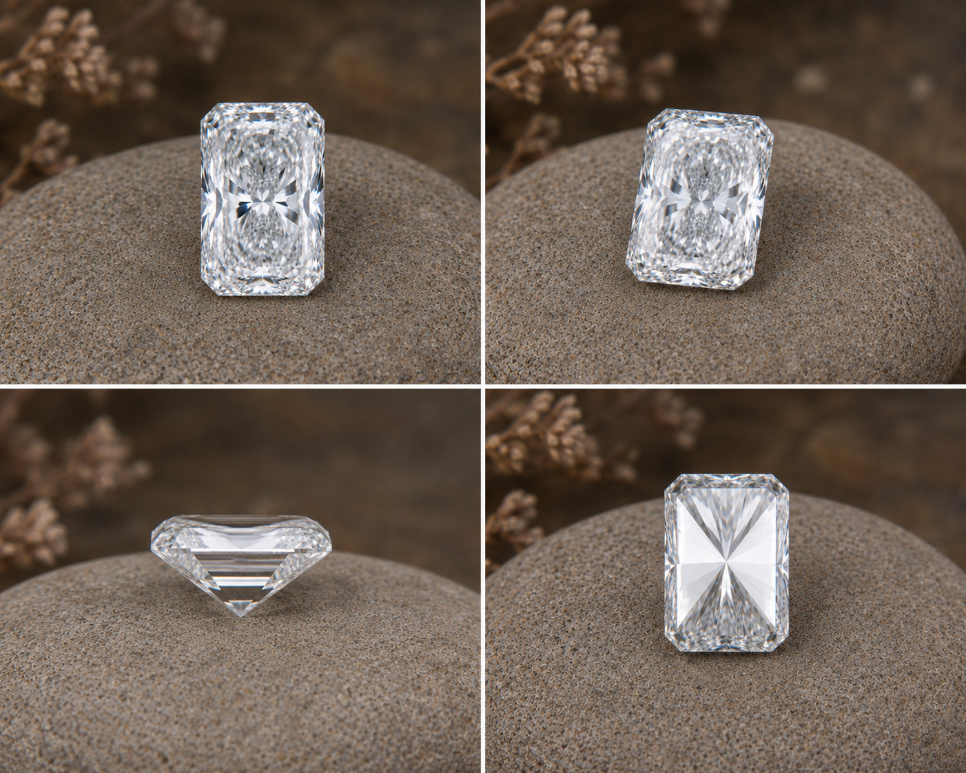 Lab Grown 5 CT Fancy White VVS1 Diamond 10×12 mm Radiant Cut Premium Quality 1Pc