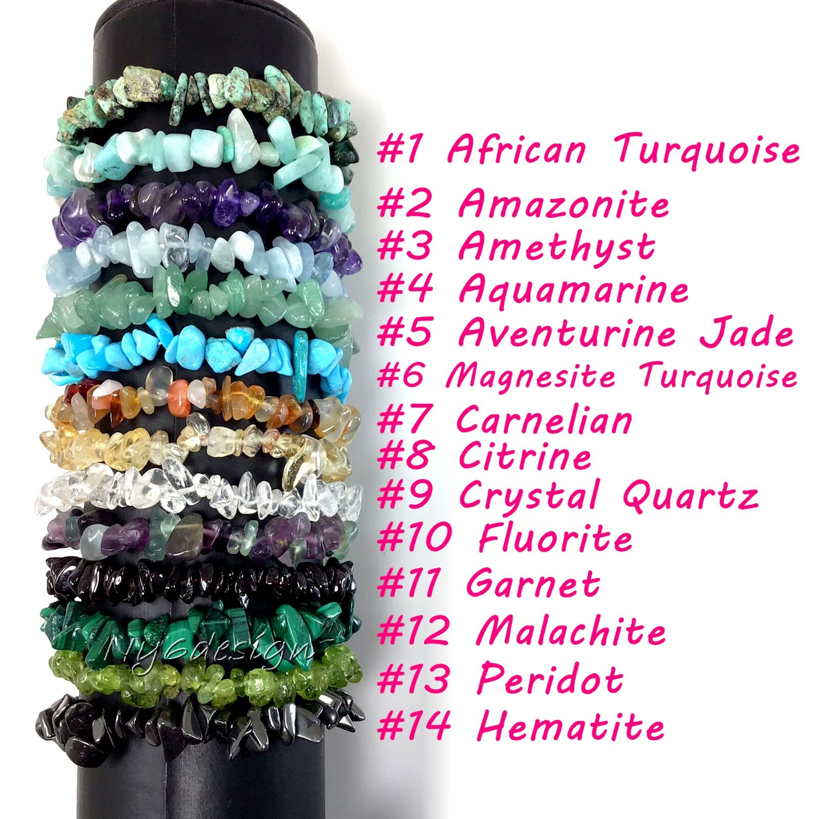 Gemstone Chips Bracelet 7.5″ Elastic Stretch Beaded gift Handmade Beautiful