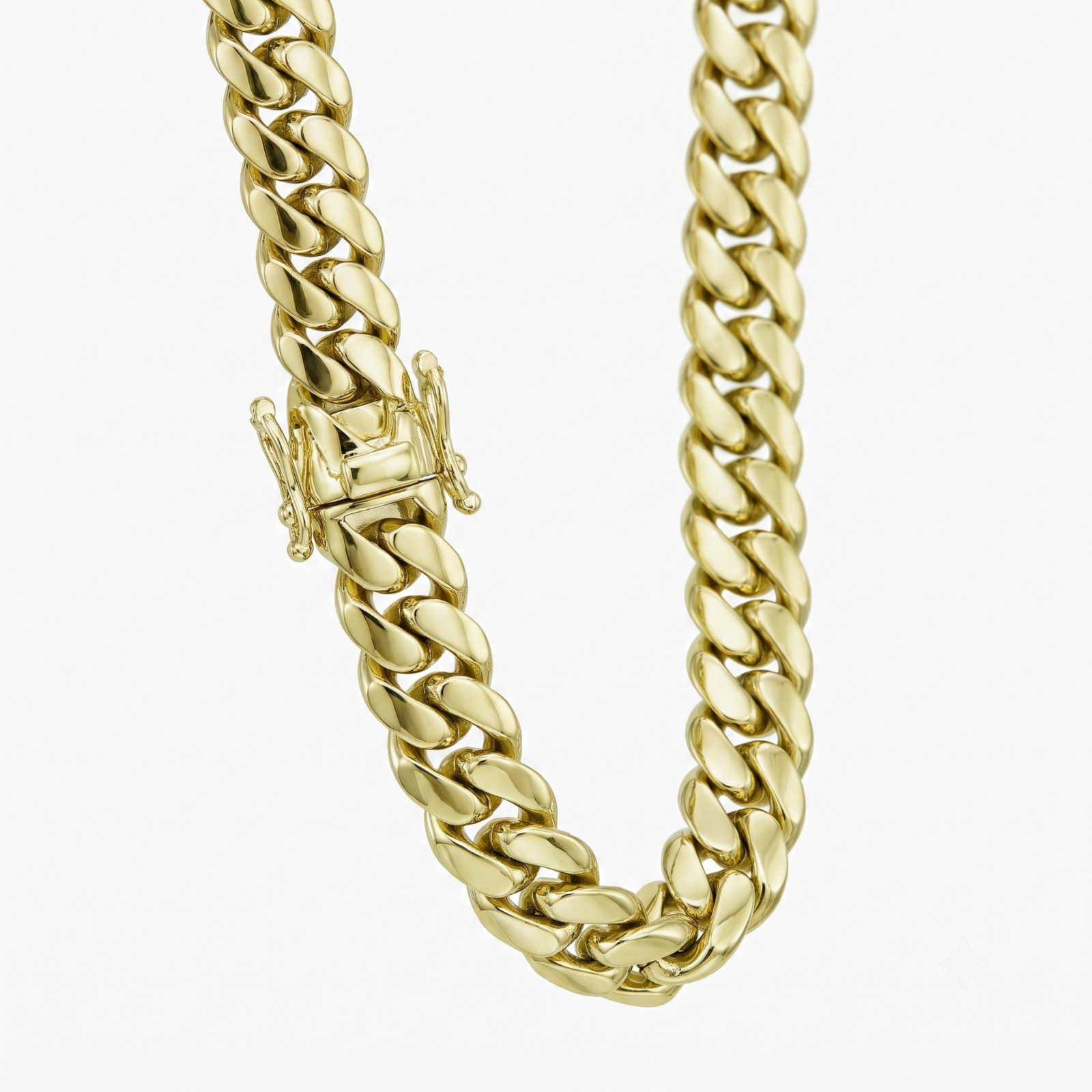 14k Gold Plated Stainless Steel Cuban Link Chain Necklaces and Bracelet for Men