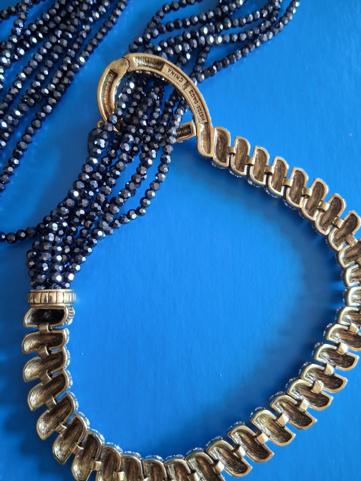 Heidi Daus modern crystal and hemitate necklace