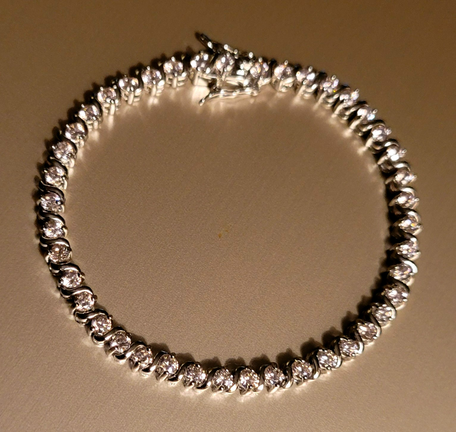 NEW Sterling Silver Tennis Bracelet Pink Topaz DW Thailand 14g