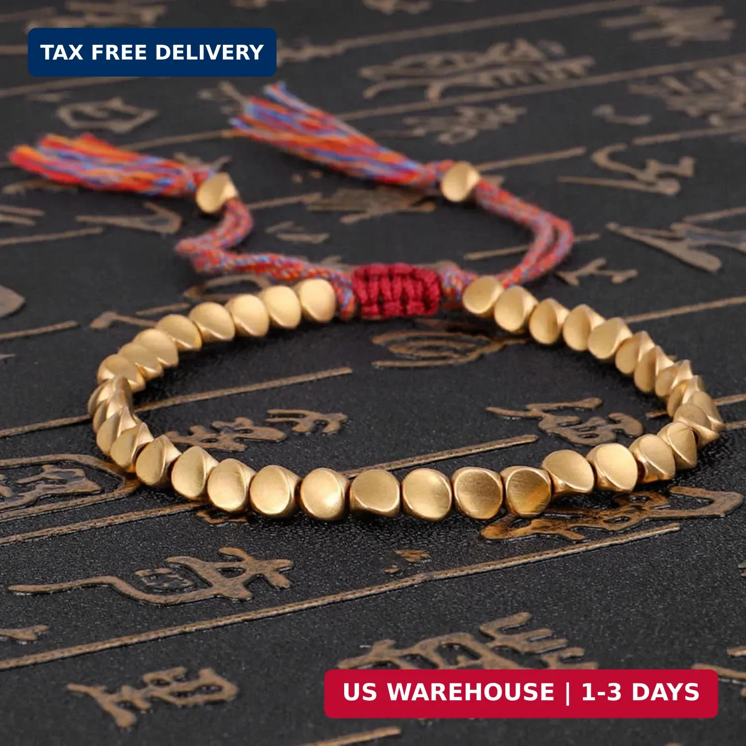 Tibetan Copper Bracelet Women&Men,Buddhist Beaded Bracelet of Fortune,Healing