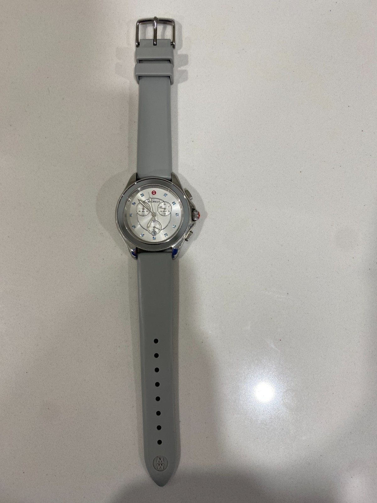 Michele Cape Stainless Blue Topaz Watch MWW27E000004 100% Authentic Guaranteed