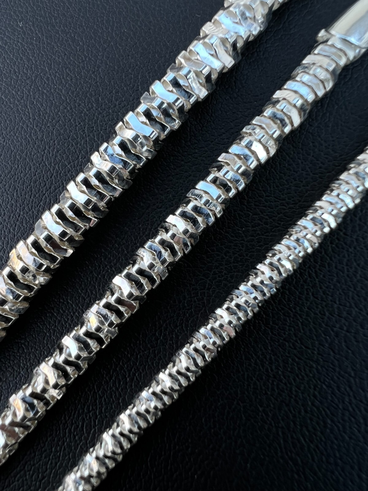 Real 925 Sterling Silver Diamond Cut Sparkle Ice Rope Chain Necklace 3-5mm ITALY