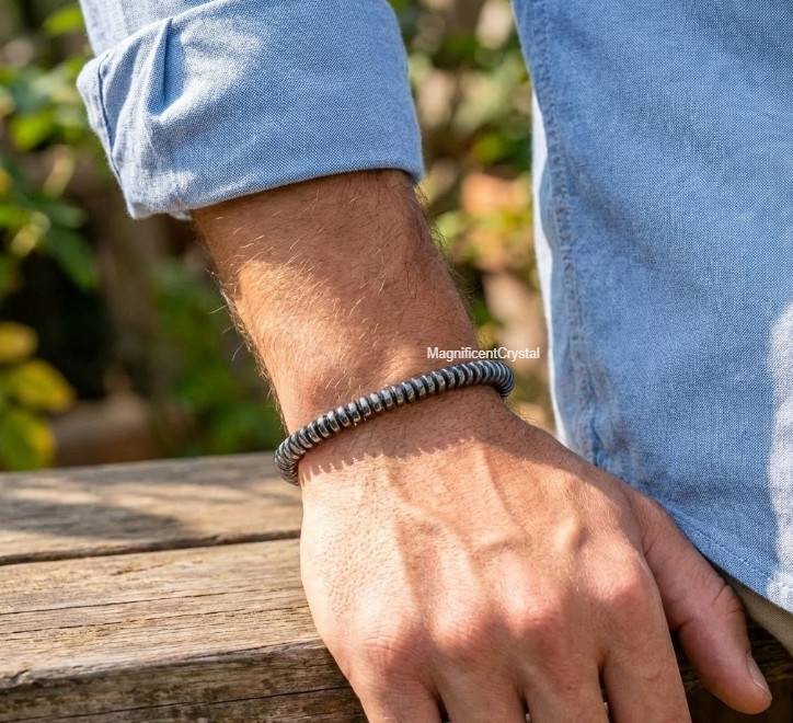 High Quality Black Hematite Bracelet Healing Protection Men Stone Reiki Jewelry