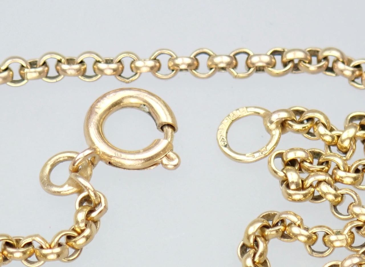 Glowing Vintage 16.5” Solid 9K Yellow Gold 2mm Belcher Chain Necklace 1990