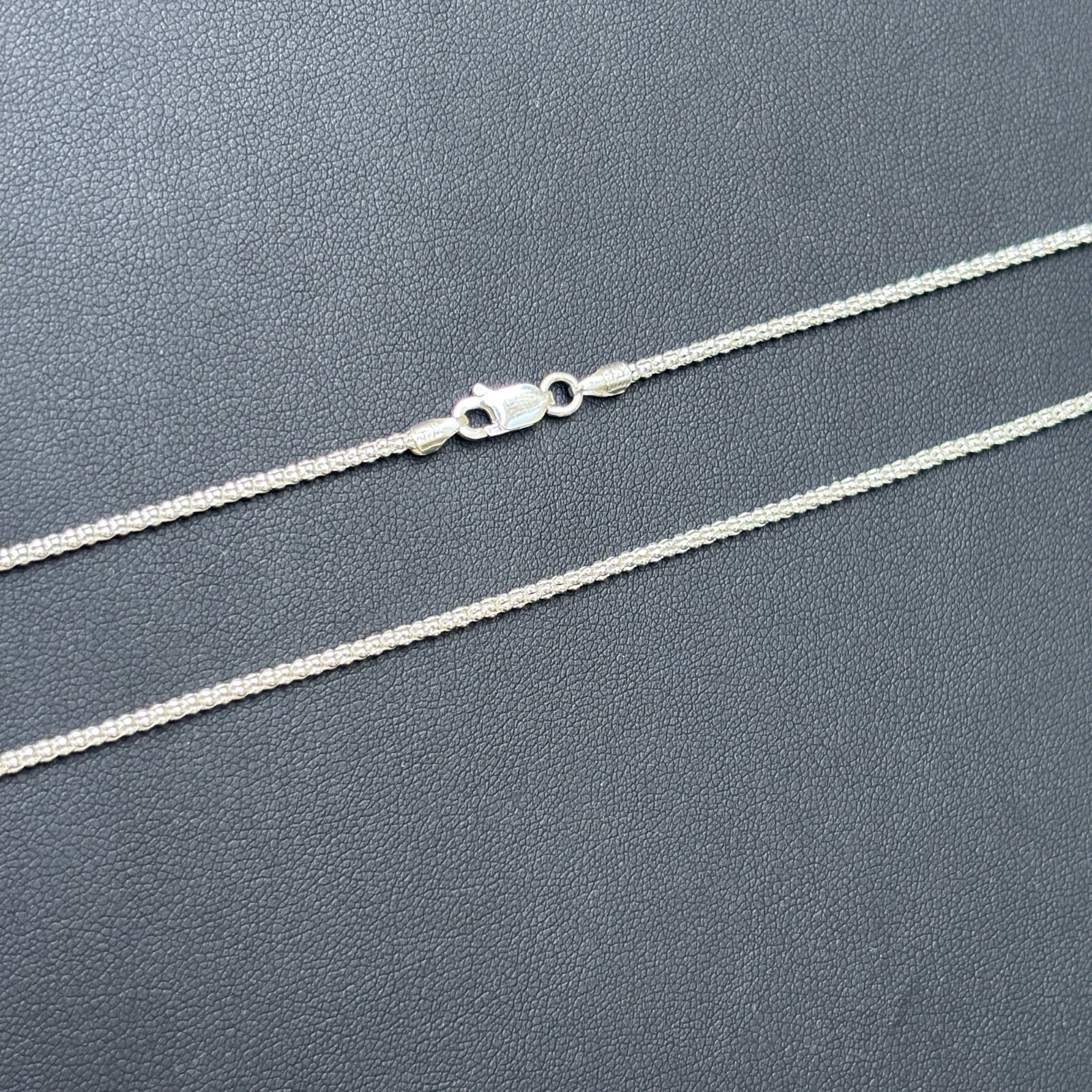 2mm Popcorn Link Chain Necklace – Real Solid 925 Sterling Silver MADE IN ITALY