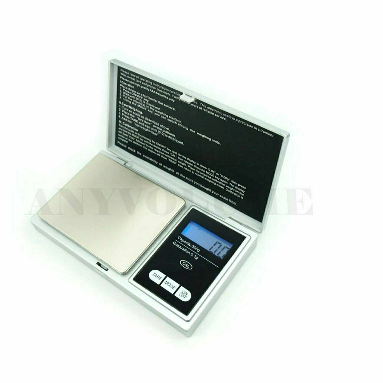 500g x 0.1g Digital Pocket Scale 0.1 Gram Portable Precision Scale CS-500 Silver