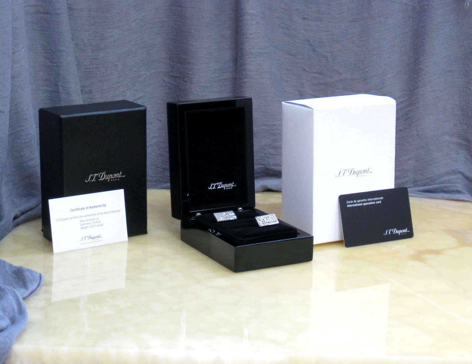 Dupont “Black Rain” with 72 Black Diamonds Cufflinks, 005415