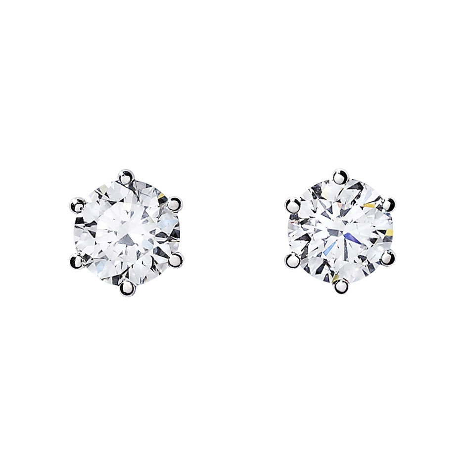 Earrings Magnetic with Prong Set Cubic Zirconia 6mm or 5mm- Sold as a Pair