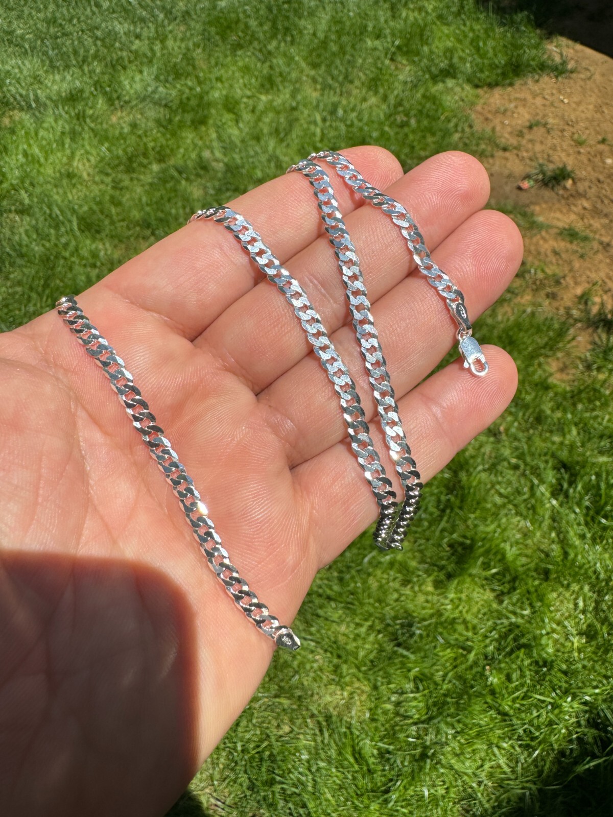 REAL Solid 925 Silver Flat Miami Curb Cuban Link Chain Necklace 3-11mm 16-30″