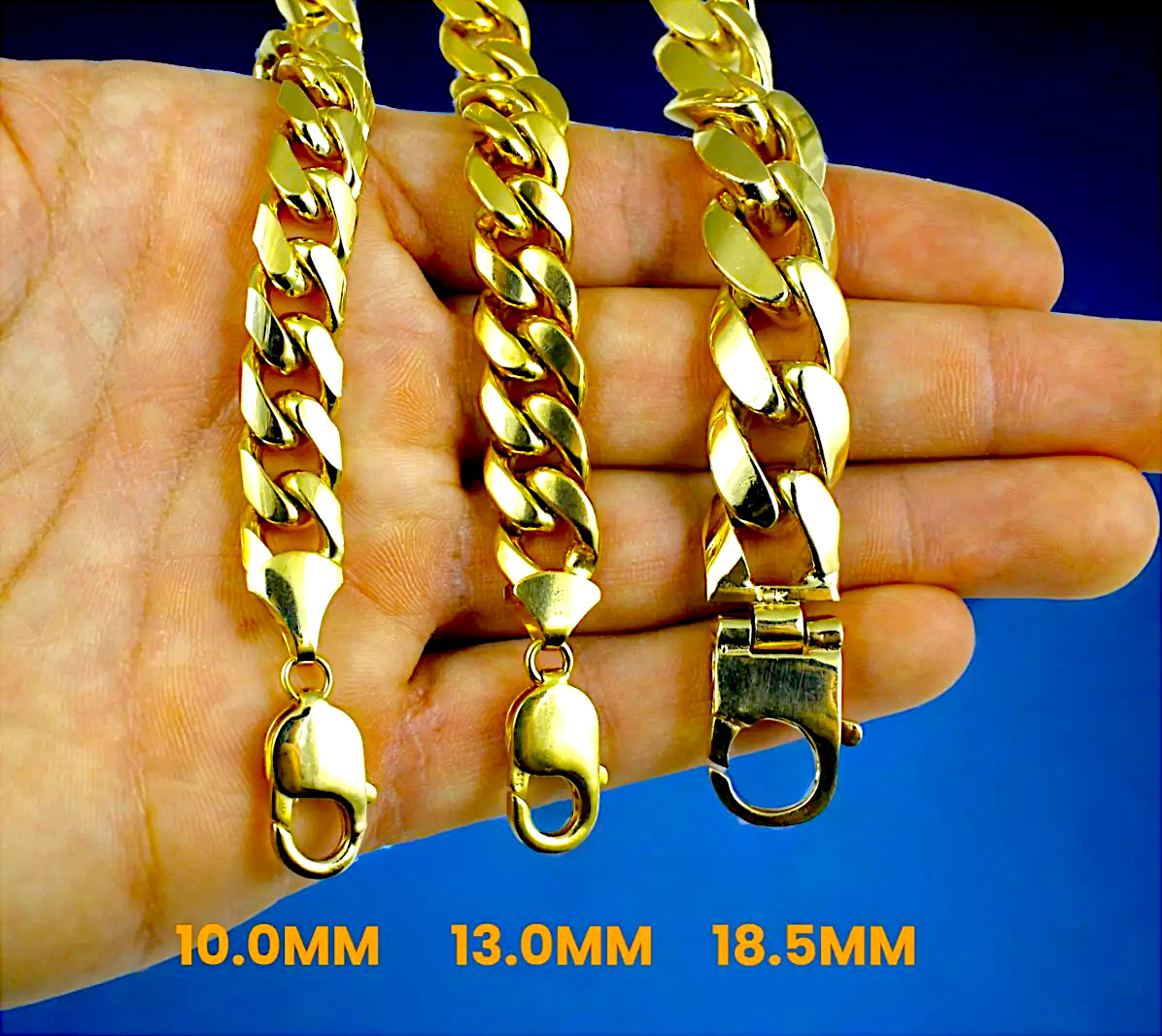 10K Yellow Gold SOLID Miami Cuban Necklace Bracelet Chain Lobster 2mm-10mm 7-30″