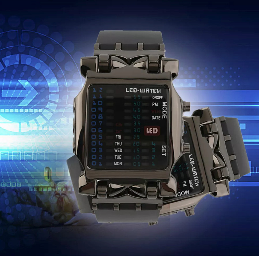 Luxury Men’s Watch LED Sports Date Digital Bracelet Waterproof Quartz Wristwatch