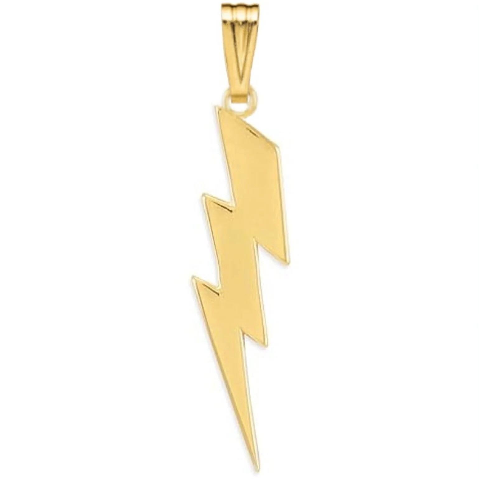 Real Genuine Solid 1/20 14K Yellow Gold Thunderbolt Pendant 1 1/2 In Lightning