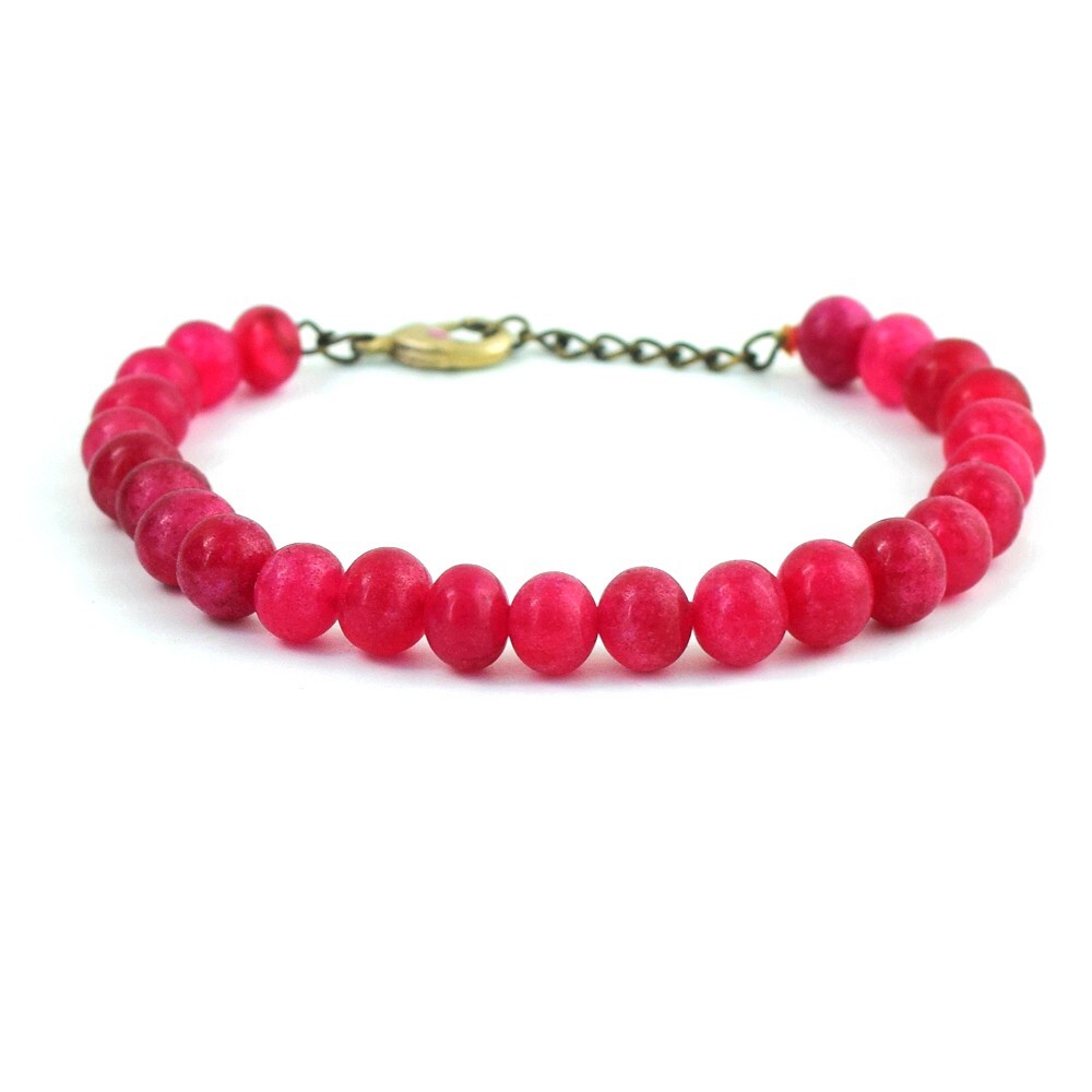 83.Cts Round Shape Pink Ruby 08 Inches Beaded Sparkling Bracelet VK 37 E571
